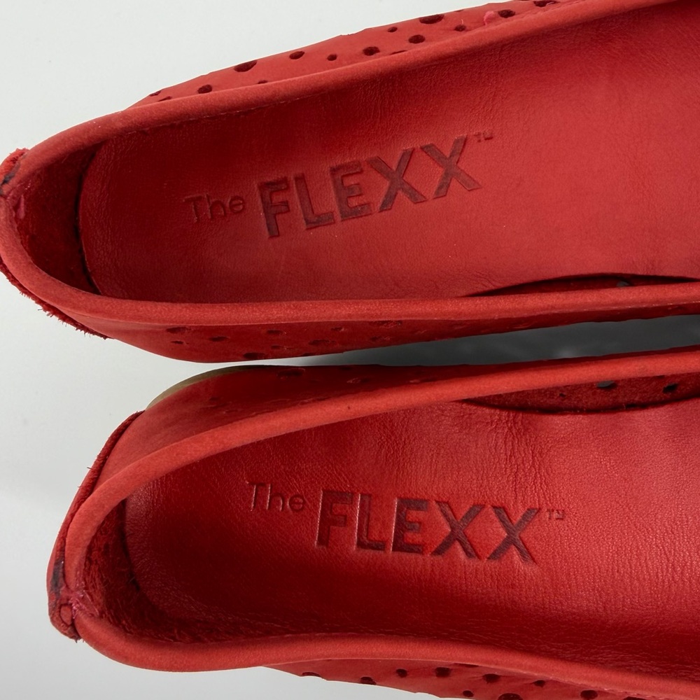 THE FLEXX of Italy Red Suede 1.5" Wedge Slip-On Ballet Flats, Women's 7.5 - Picture 7 of 8